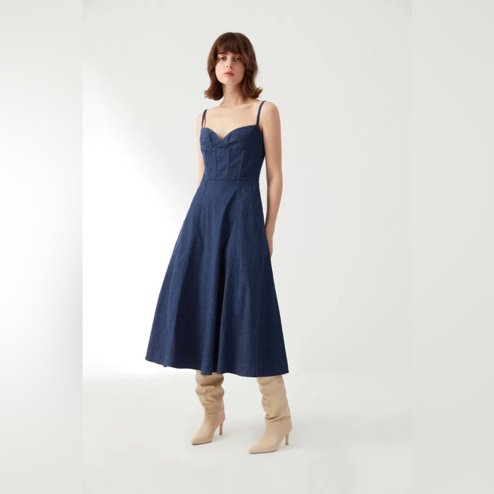 Fabrique Marilyn Dress in Cotton Denim designed by Ksenia Schnaider